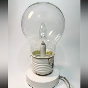 1990s Oversized Glass Bulb Table Lamp 
design, Industrial Lighting, 11"